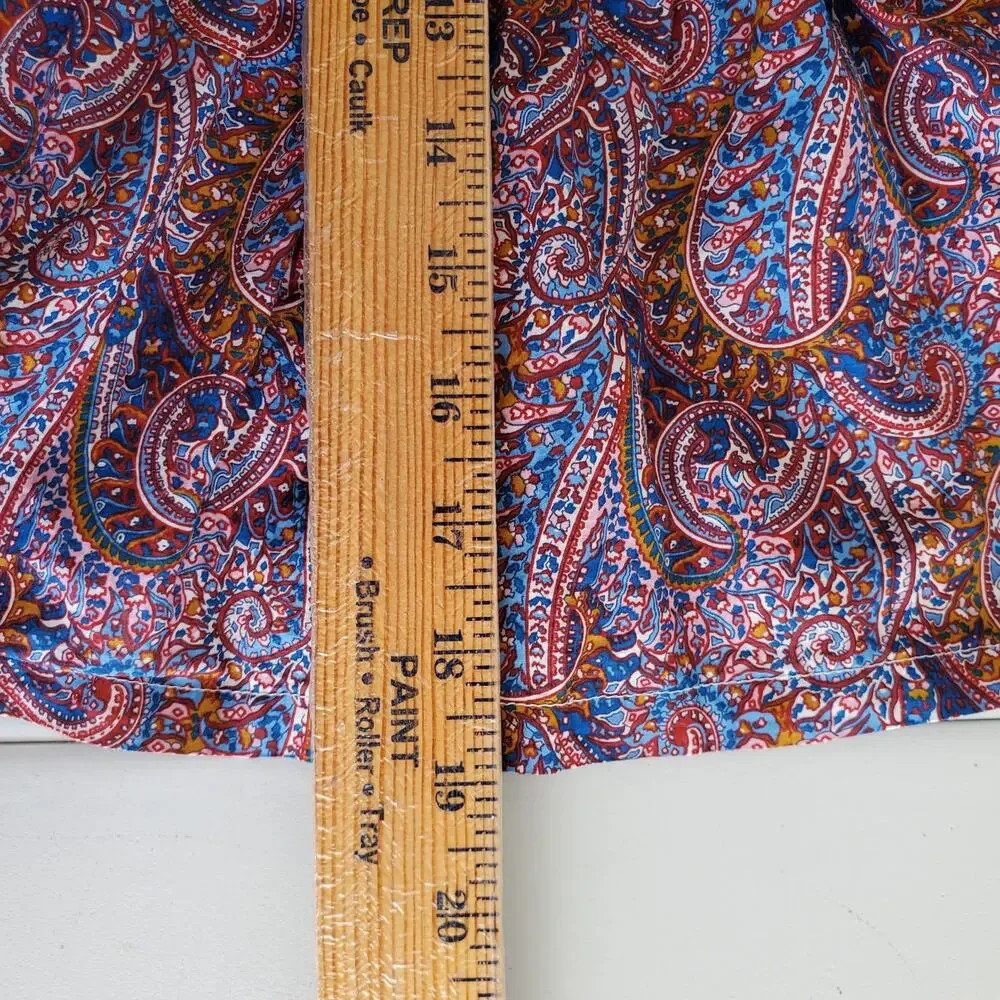 J Crew Liberty Tropical Prince Paisley Puff Sleeve Smocked Top 2X Fairy Boho